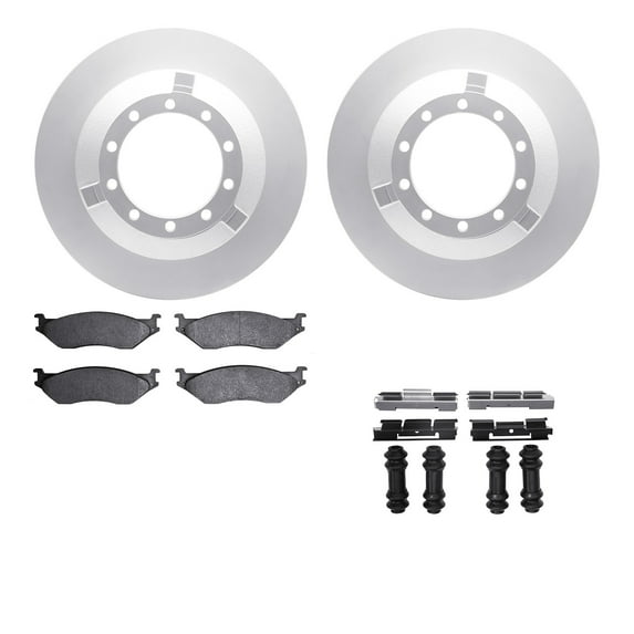 Dynamic Friction Company Rear Geospec Brake Rotors with 5000 Advanced Brake Pads includes Hardware 4512-99131