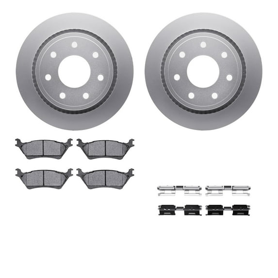 Dynamic Friction Company Rear Geospec Brake Rotors with 5000 Advanced Brake Pads includes Hardware 4512-99210