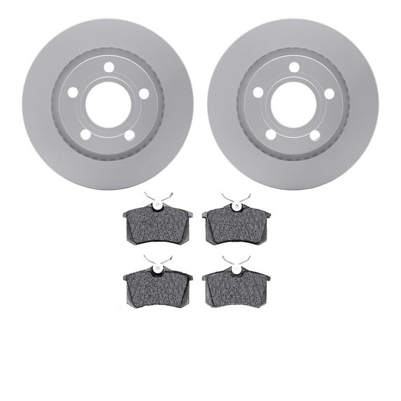 Dynamic Friction Company Rear Geospec Brake Rotors with 5000 Euro Ceramic Brake Pads 4602-74013