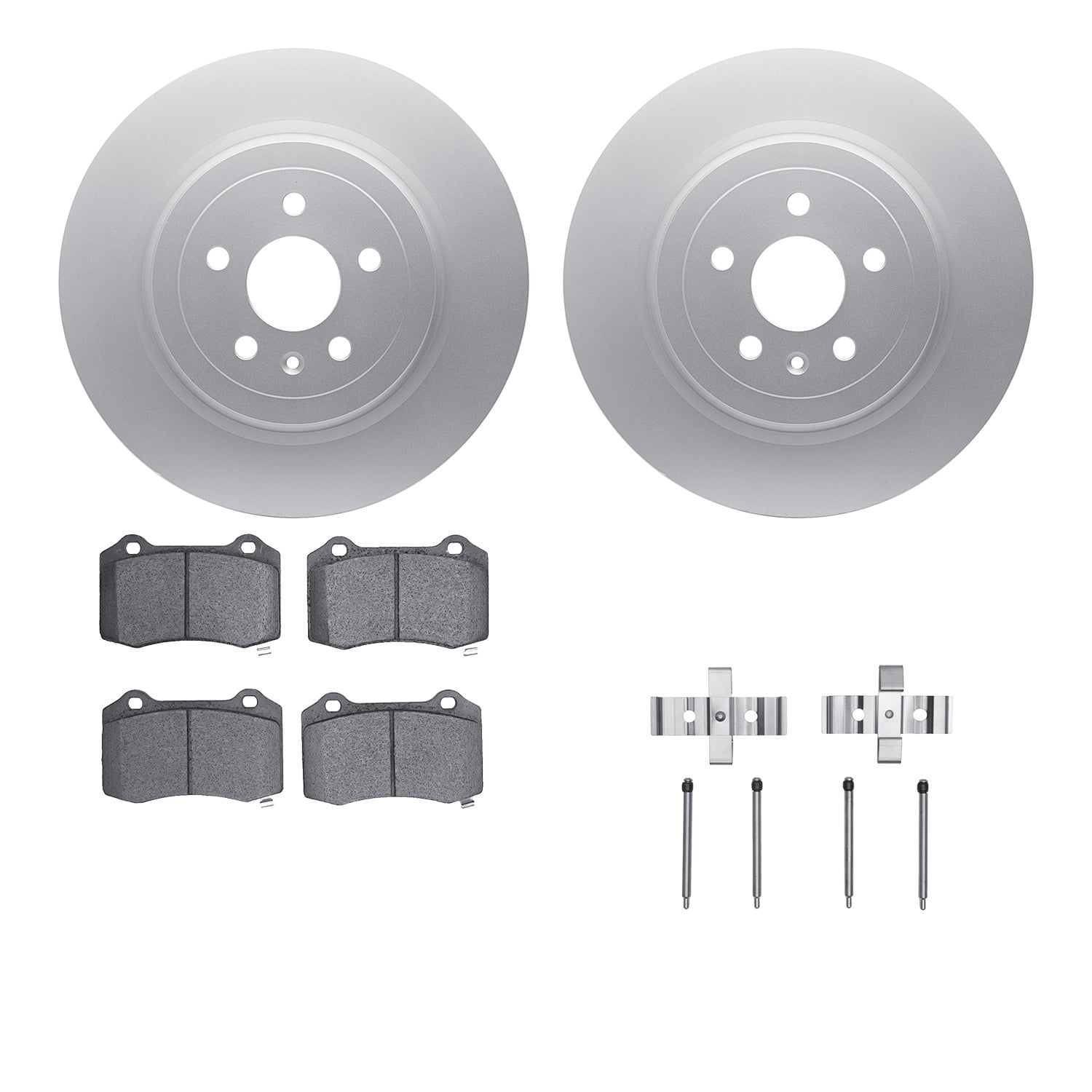 Dynamic Friction Company Rear Geospec Brake Rotors with 5000 Euro Ceramic Brake Pads includes Hardware 4612-26000
