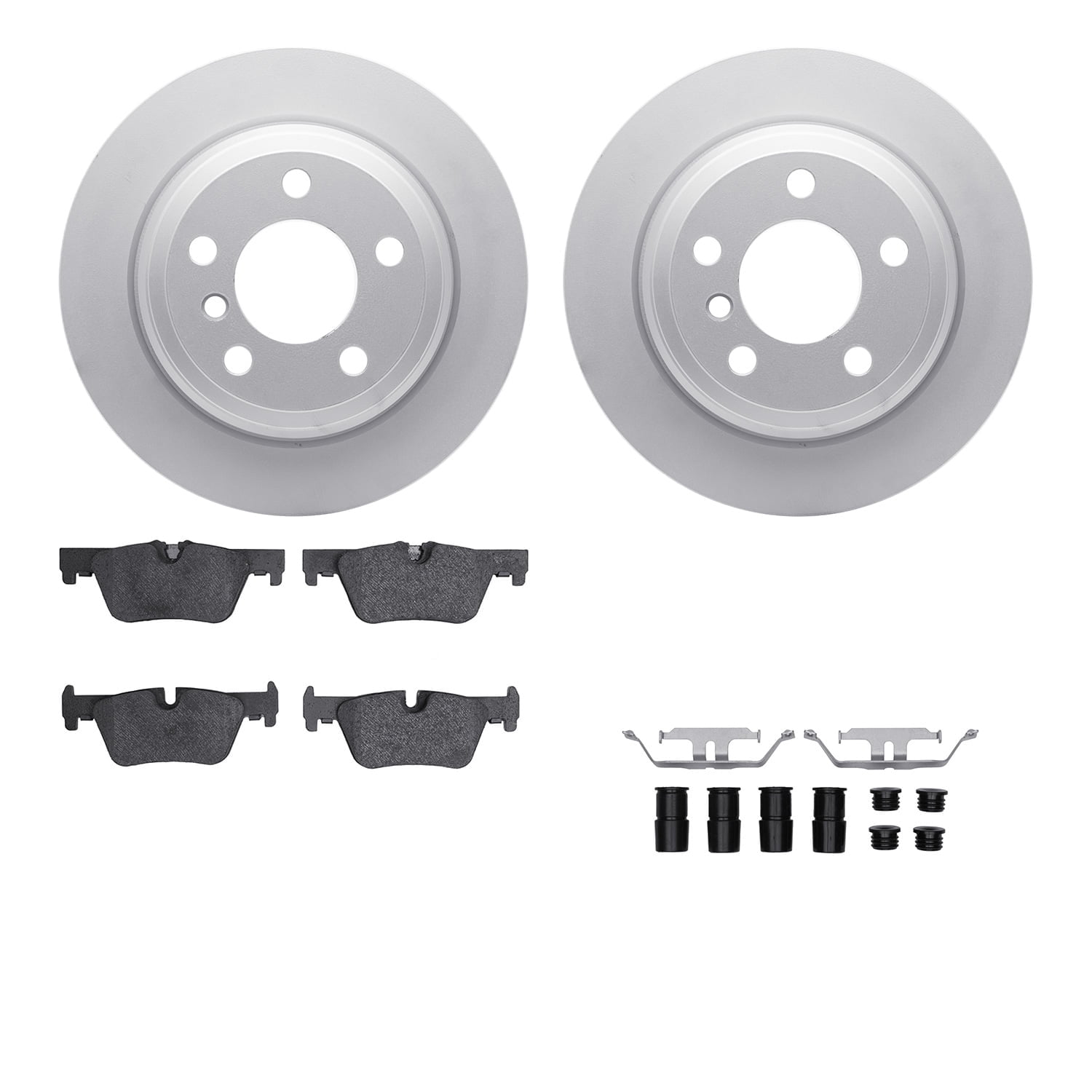 Dynamic Friction Company Rear Geospec Brake Rotors with 5000 Euro Ceramic Brake Pads includes Hardware 4612-31073