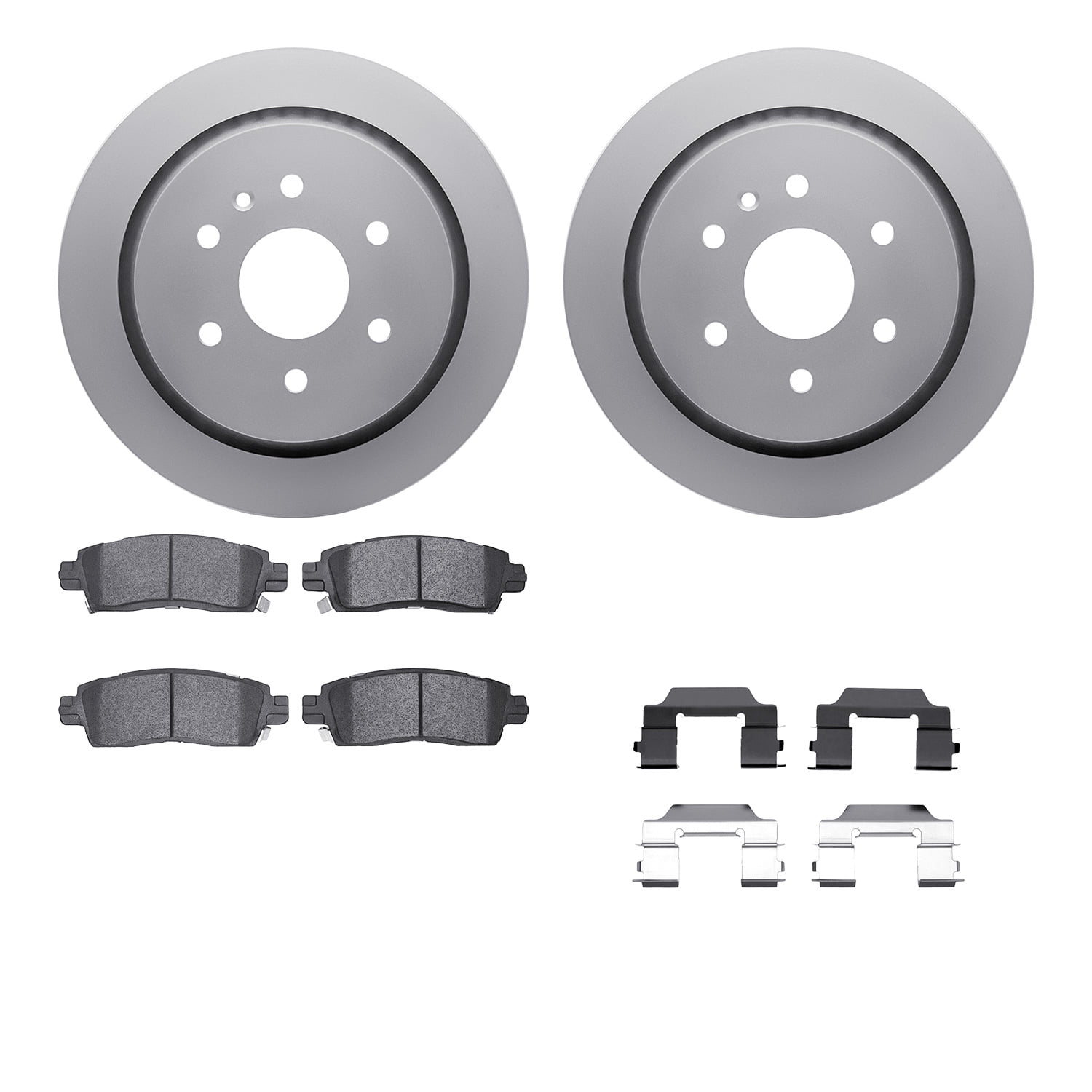Dynamic Friction Company Rear Geospec Brake Rotors with 5000 Euro Ceramic Brake Pads includes Hardware 4612-46013