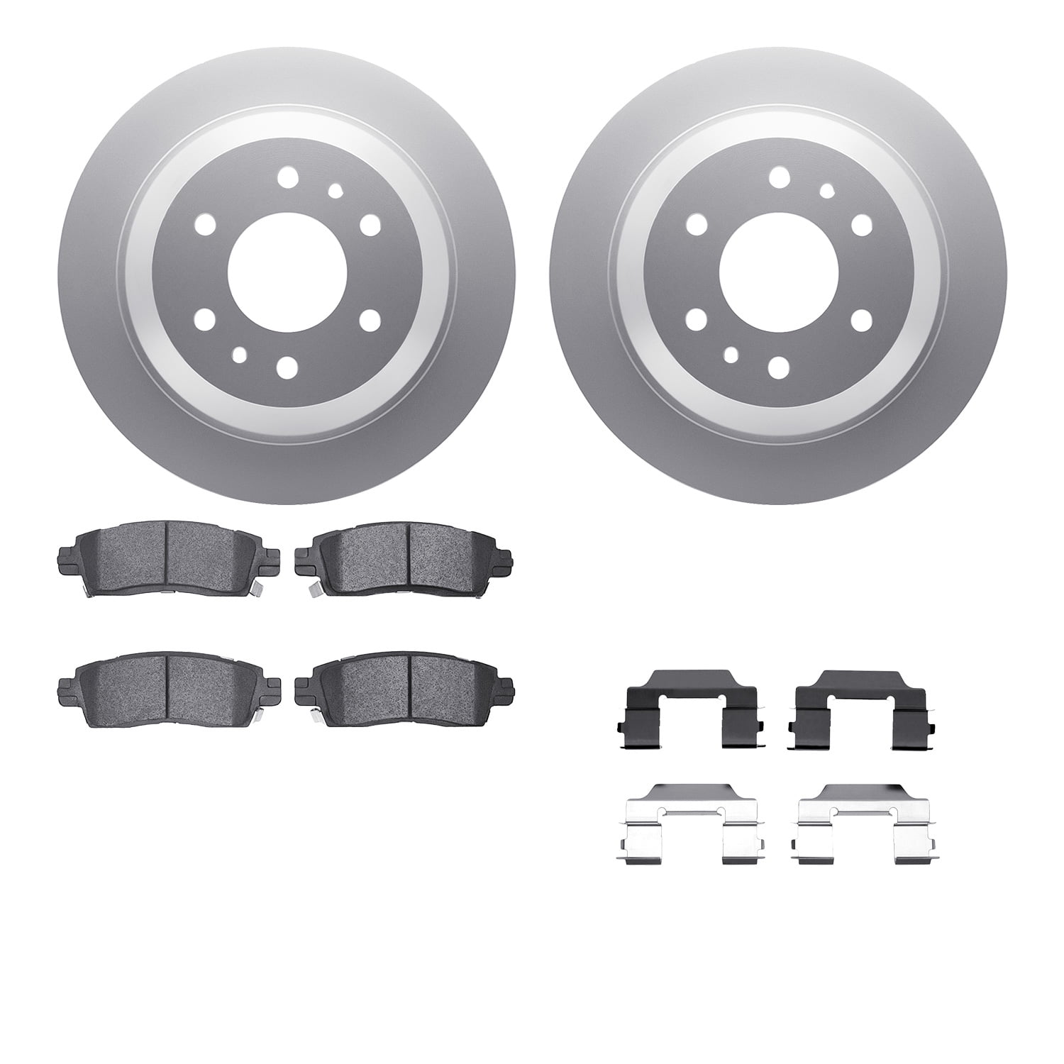Dynamic Friction Company Rear Geospec Brake Rotors with 5000 Euro Ceramic Brake Pads includes Hardware 4612-48002