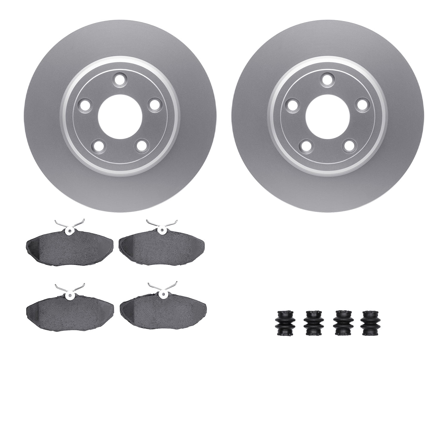 Dynamic Friction Company Rear Geospec Brake Rotors with 5000 Euro Ceramic Brake Pads includes Hardware 4612-54004