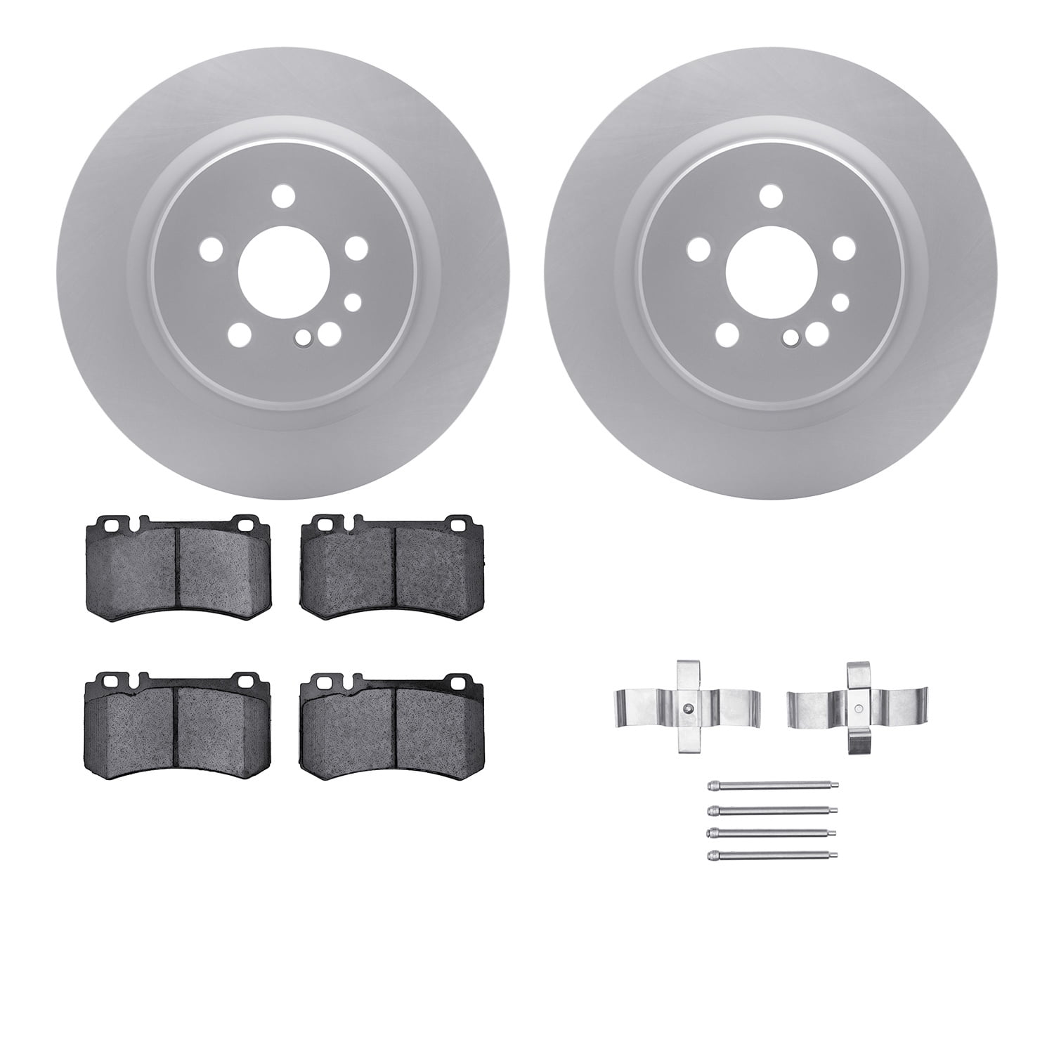 Dynamic Friction Company Rear Geospec Brake Rotors with 5000 Euro Ceramic Brake Pads includes Hardware 4612-63045