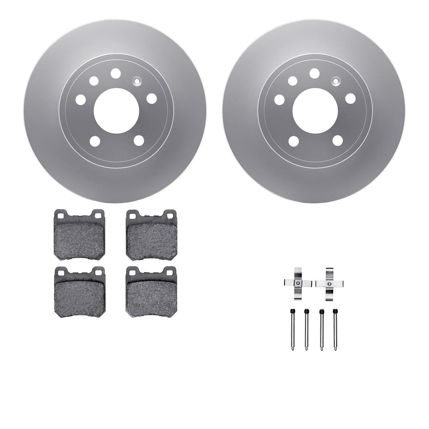 Dynamic Friction Company Rear Geospec Brake Rotors with 5000 Euro Ceramic Brake Pads includes Hardware 4612-65000