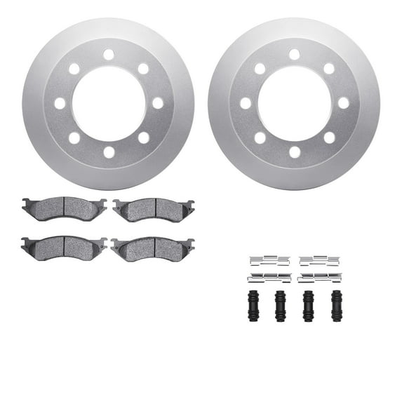 Dynamic Friction Company Rear Geospec Brake Rotors with Heavy Duty Brake Pads includes Hardware 4212-40129