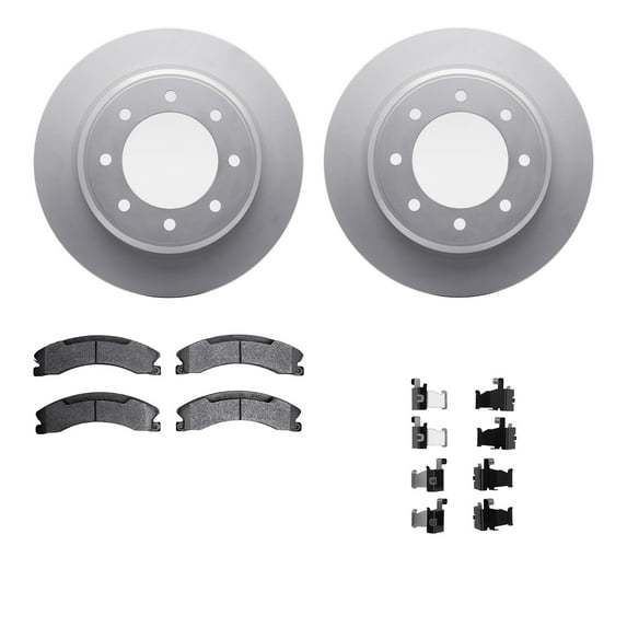 Dynamic Friction Company Rear Geospec Brake Rotors with Heavy Duty Brake Pads includes Hardware 4212-67003