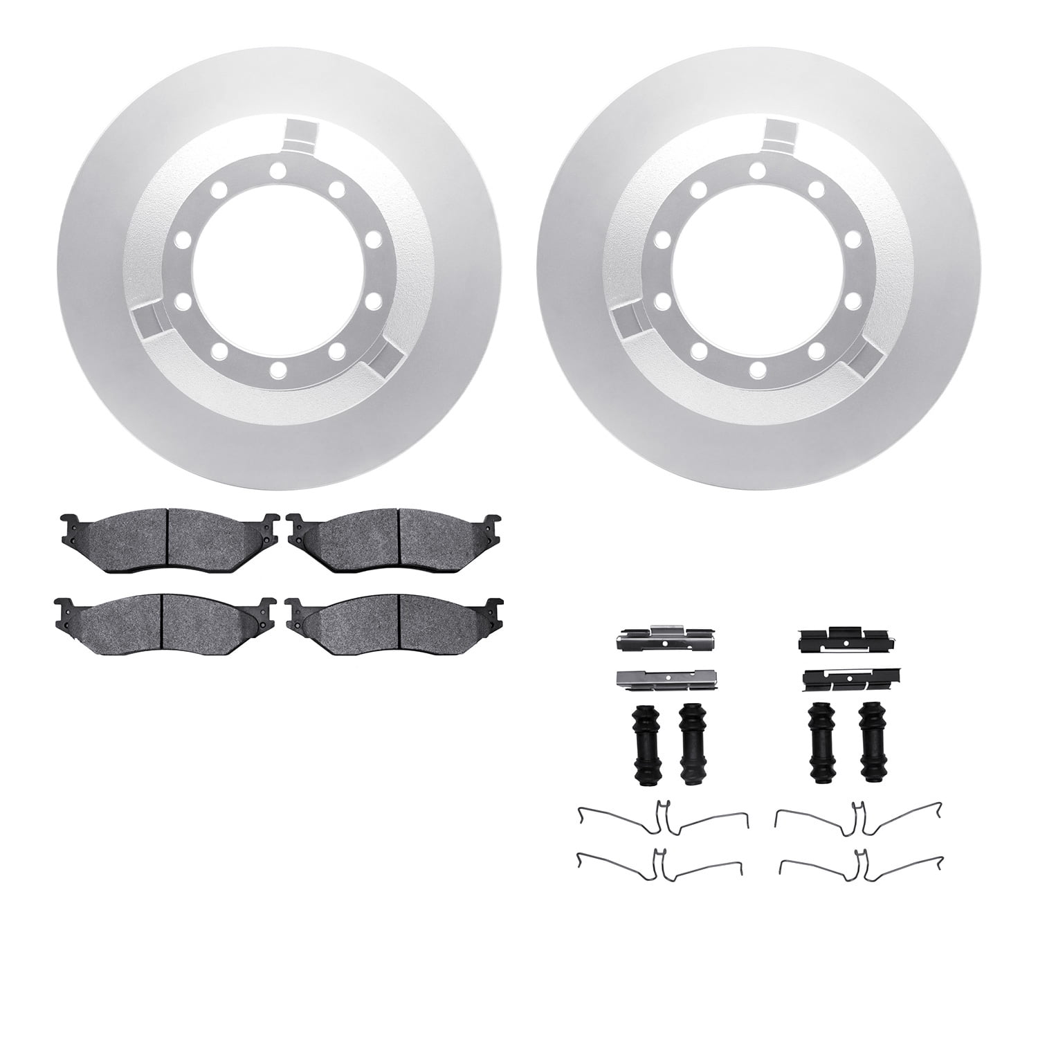 Dynamic Friction Company Rear Geospec Brake Rotors with Heavy Duty Brake Pads includes Hardware 4212-99132