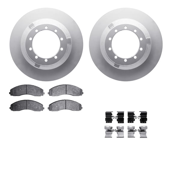 Dynamic Friction Company Rear Geospec Brake Rotors with Heavy Duty Brake Pads includes Hardware 4212-99240