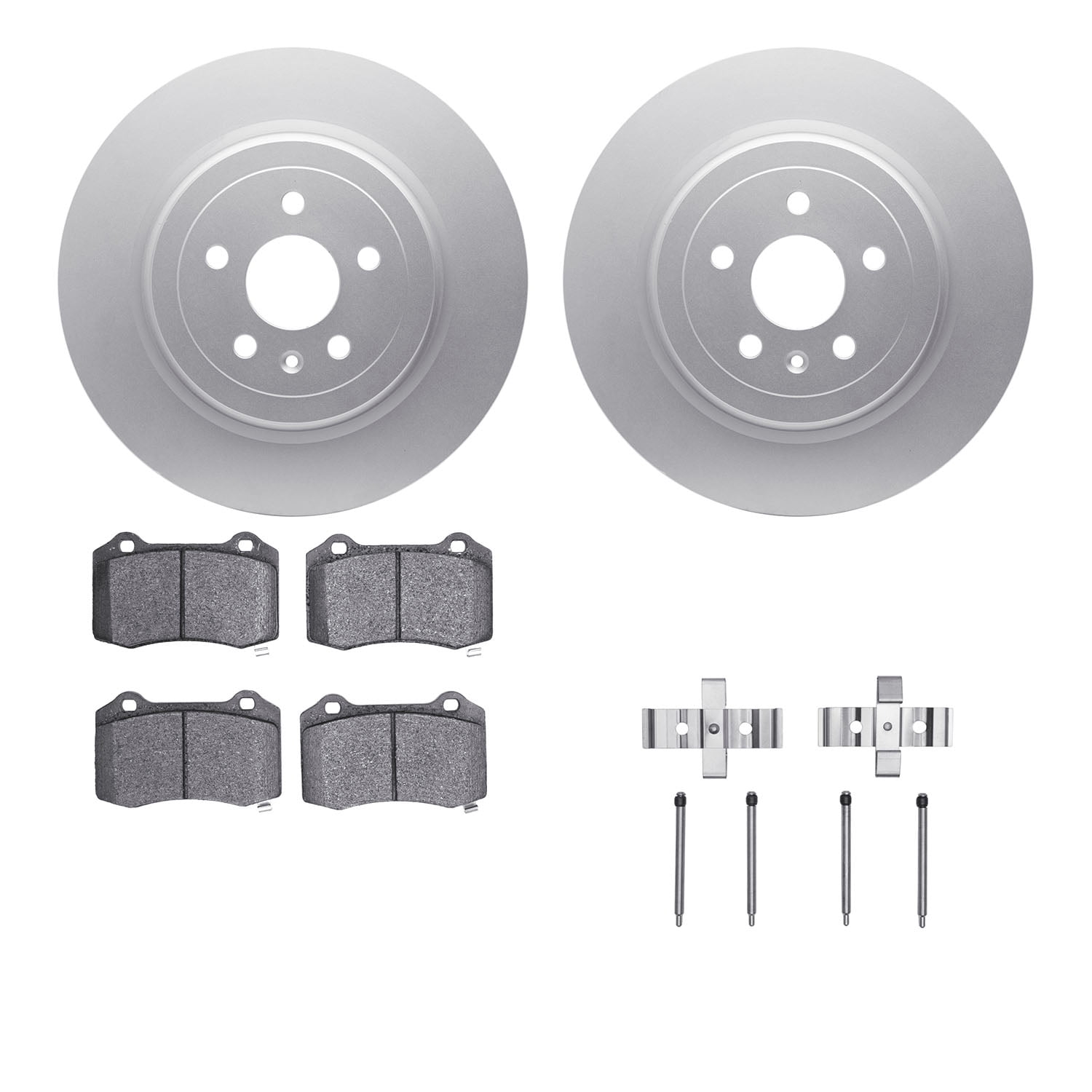 Dynamic Friction Company Rear Geospec Brake Rotors with Ultimate Duty Performance Brake Pads includes Hardware 4412-26001