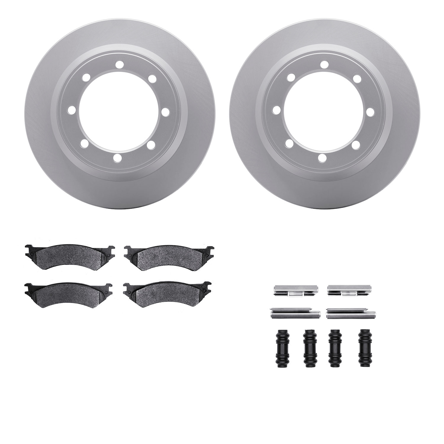Dynamic Friction Company Rear Geospec Brake Rotors with Ultimate Duty Performance Brake Pads includes Hardware 4412-54030
