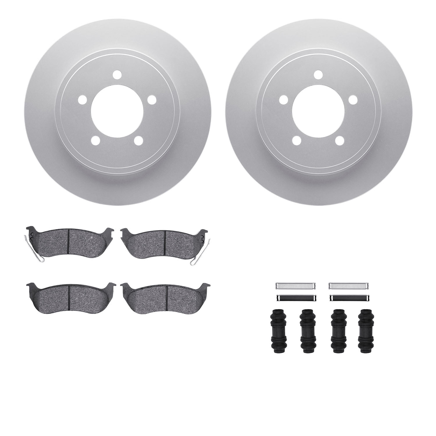 Dynamic Friction Company Rear Geospec Brake Rotors with Ultimate Duty Performance Brake Pads includes Hardware 4412-54041