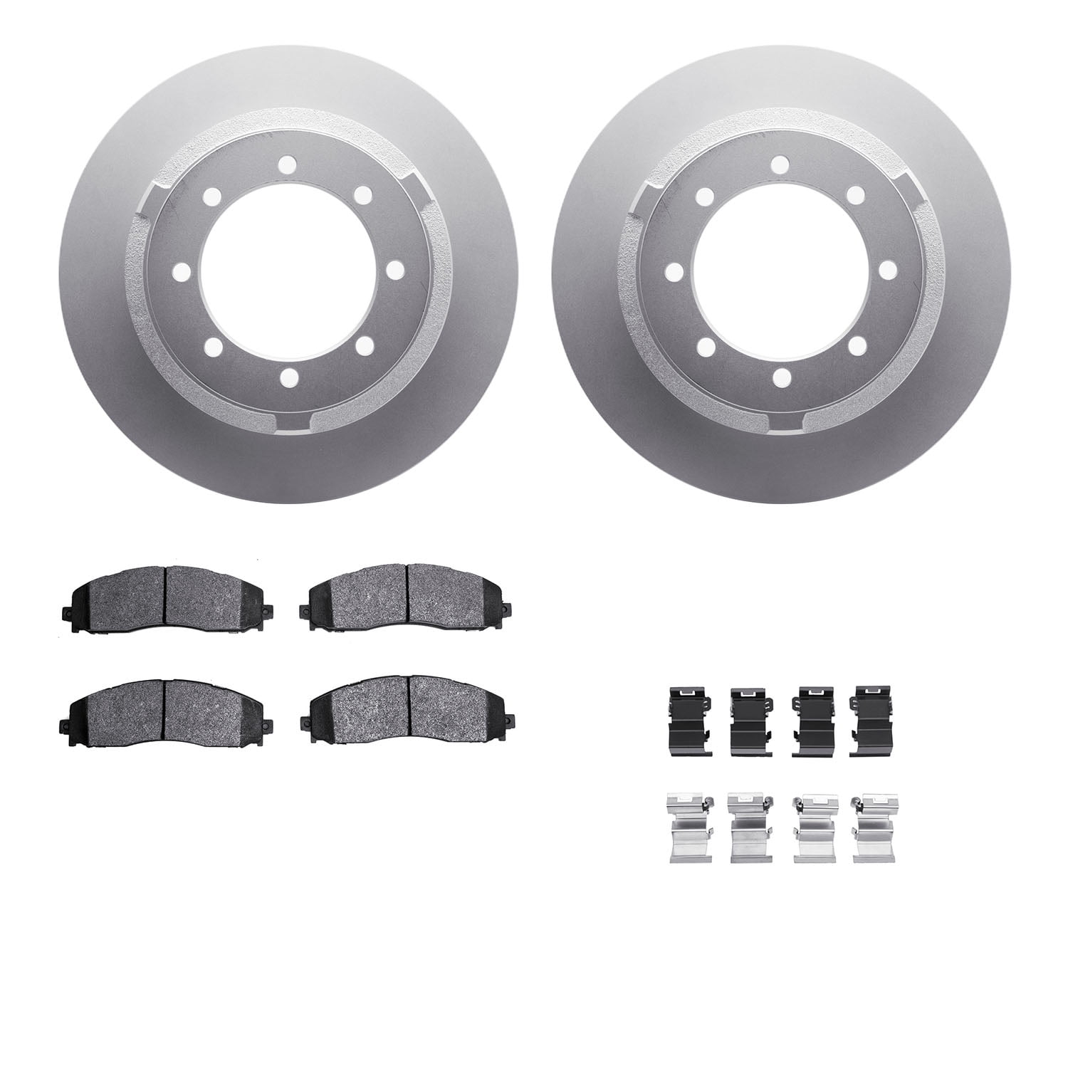 Dynamic Friction Company Rear Geospec Brake Rotors with Ultimate Duty Performance Brake Pads includes Hardware 4412-54073