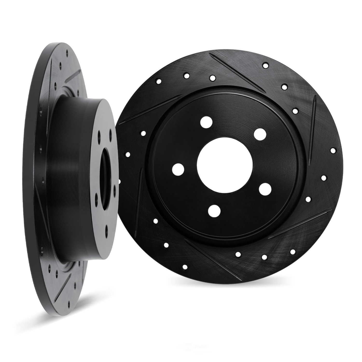 Dynamic Friction Company 8002-45025 DFC Rotors-Drilled and Slotted-Black