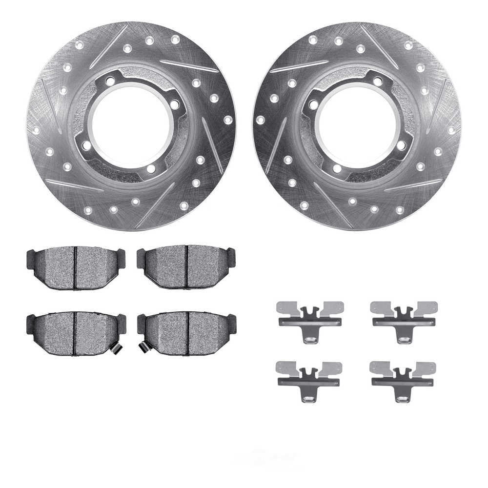 Dynamic Friction Company 7512-13059 DFC Rotors-Drilled and Slotted-Silver with 5000 Advanced Brake