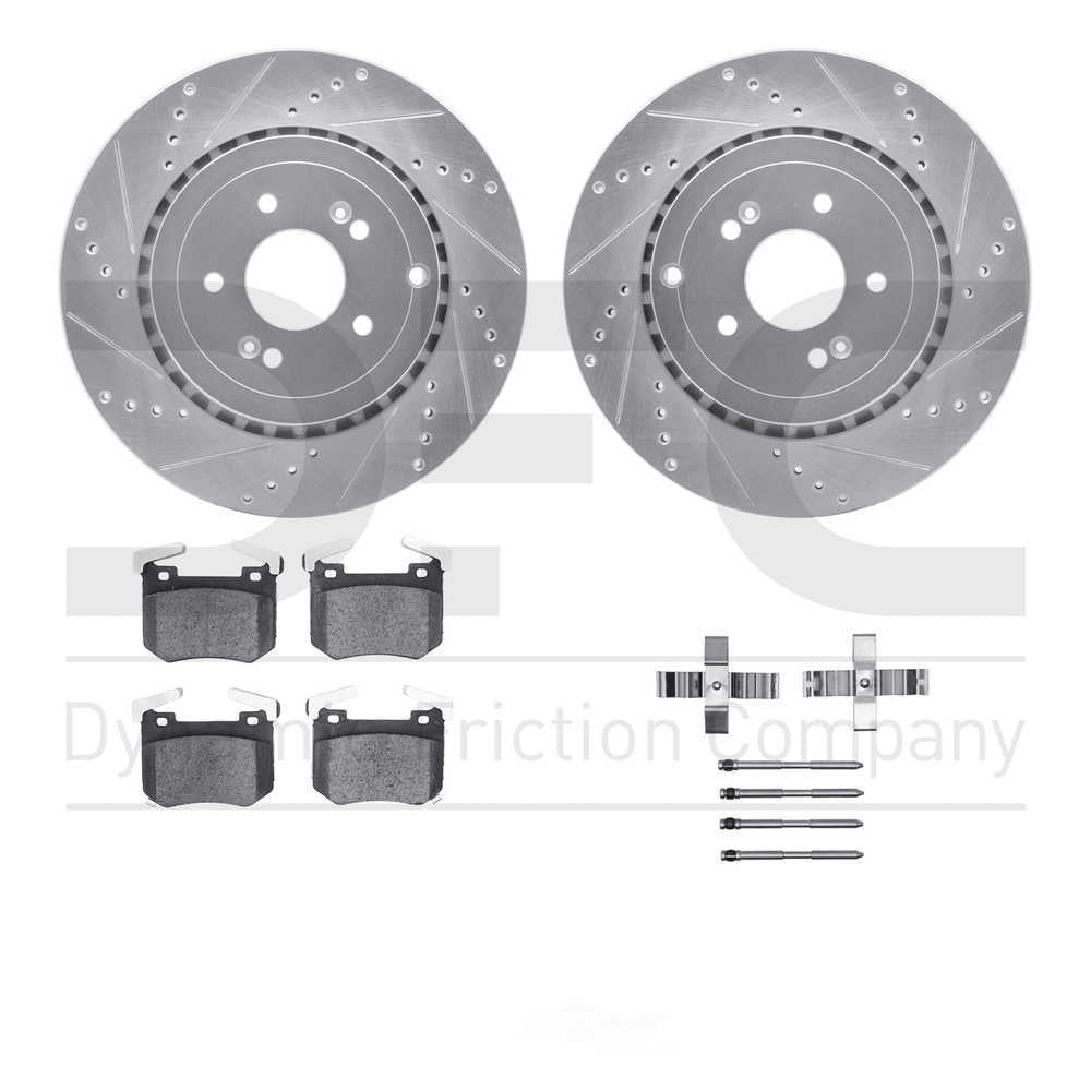 Dynamic Friction Company 7512-21055 DFC Rotors-Drilled and Slotted-Silver with 5000 Advanced Brake