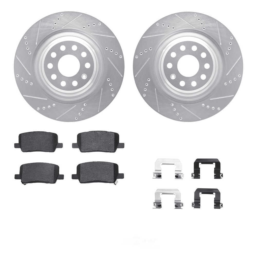 Dynamic Friction Company 7512-26022 DFC Rotors-Drilled and Slotted-Silver with 5000 Advanced Brake