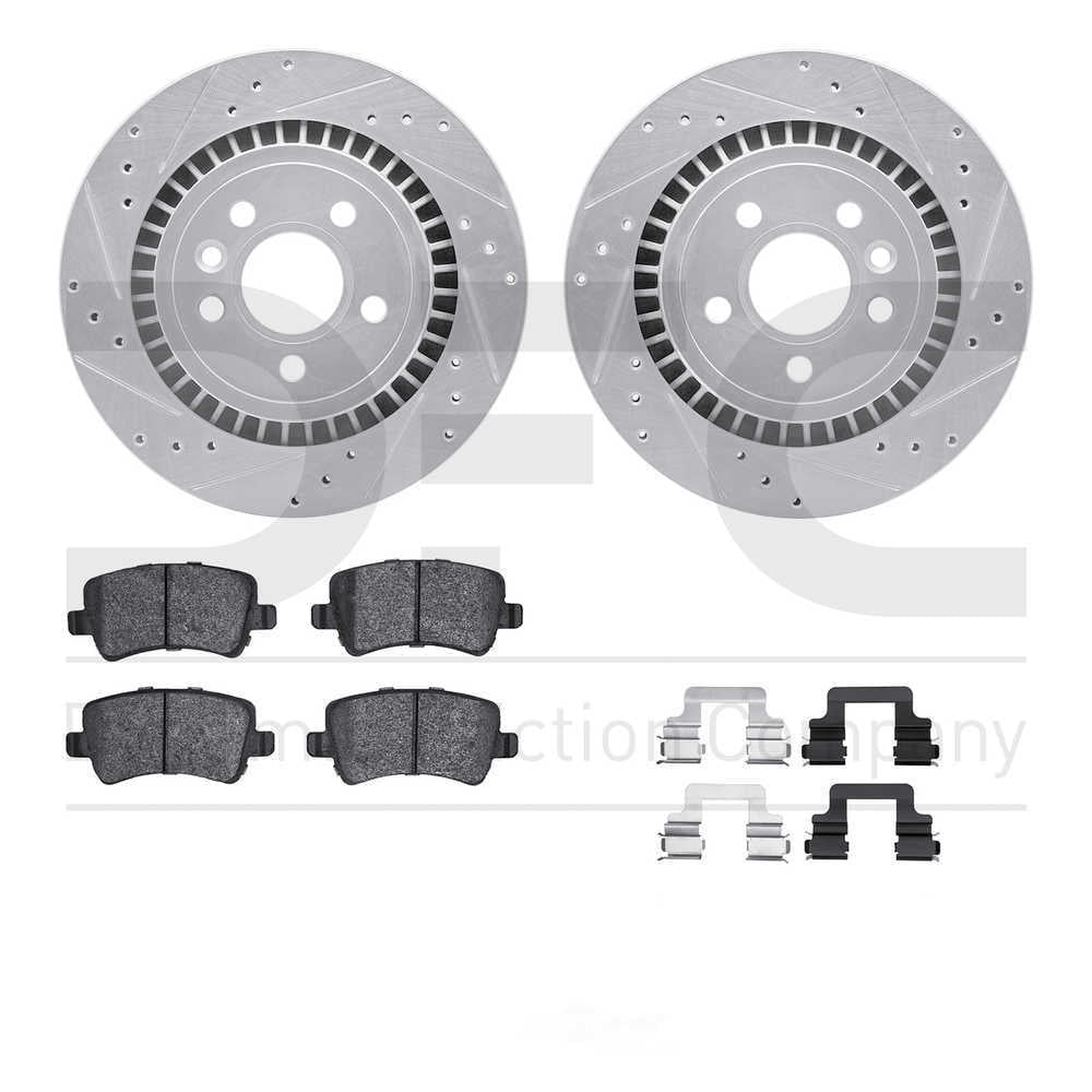 Dynamic Friction Company 7512-27329 DFC Rotors-Drilled and Slotted-Silver with 5000 Advanced Brake