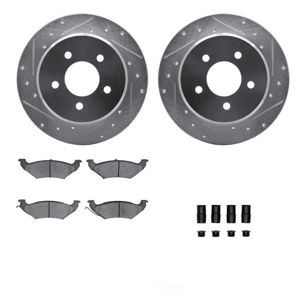 Dynamic Friction Company 7512-40278 DFC Rotors-Drilled and Slotted-Silver with 5000 Advanced Brake
