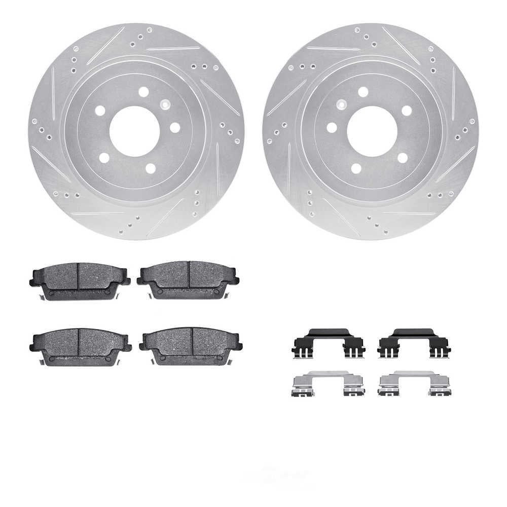 Dynamic Friction Company 7512-46157 DFC Rotors-Drilled and Slotted-Silver with 5000 Advanced Brake