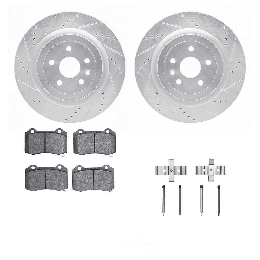 Dynamic Friction Company 7512-47217 DFC Rotors-Drilled and Slotted-Silver with 5000 Advanced Brake