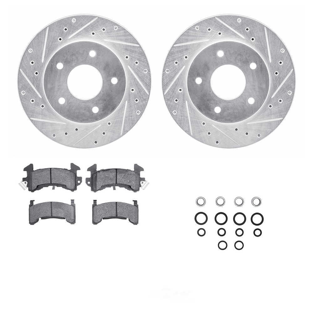 Dynamic Friction Company 7512-52037 DFC Rotors-Drilled and Slotted-Silver with 5000 Advanced Brake