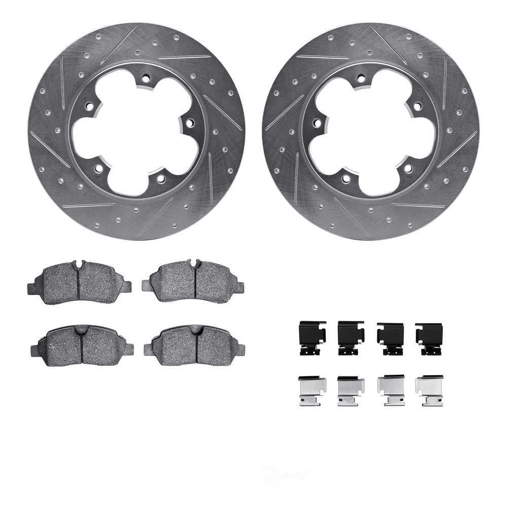 Dynamic Friction Company 7512-54221 DFC Rotors-Drilled and Slotted-Silver with 5000 Advanced Brake
