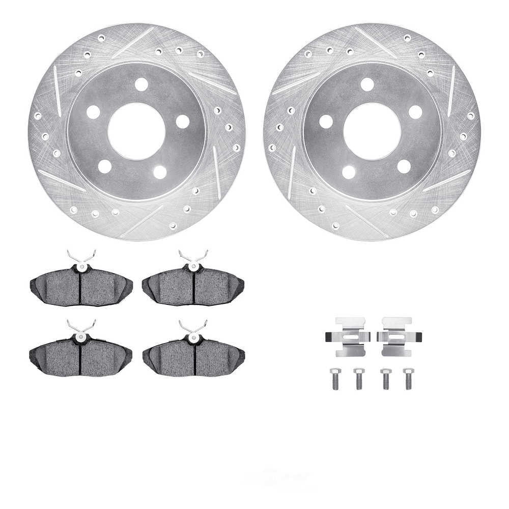 Dynamic Friction Company 7512-54315 DFC Rotors-Drilled and Slotted-Silver with 5000 Advanced Brake