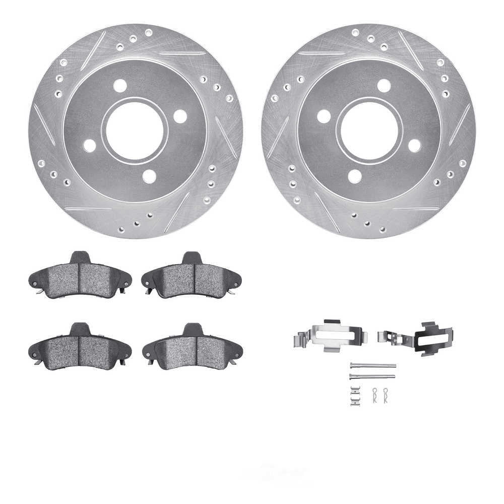 Dynamic Friction Company 7512-56069 DFC Rotors-Drilled and Slotted-Silver with 5000 Advanced Brake