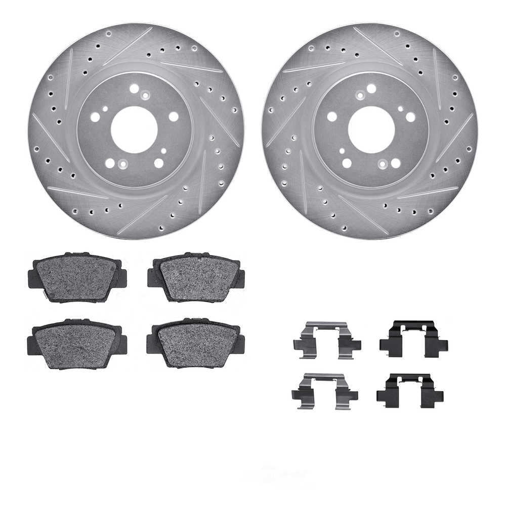 Dynamic Friction Company 7512-58043 DFC Rotors-Drilled and Slotted-Silver with 5000 Advanced Brake