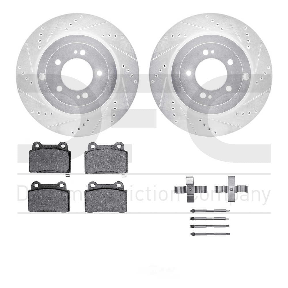 Dynamic Friction Company 7512-72239 DFC Rotors-Drilled and Slotted-Silver with 5000 Advanced Brake
