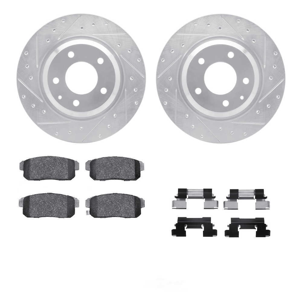 Dynamic Friction Company 7512-80214 DFC Rotors-Drilled and Slotted-Silver with 5000 Advanced Brake