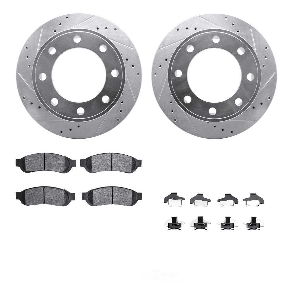 Dynamic Friction Company 7512-99582 DFC Rotors-Drilled and Slotted-Silver with 5000 Advanced Brake