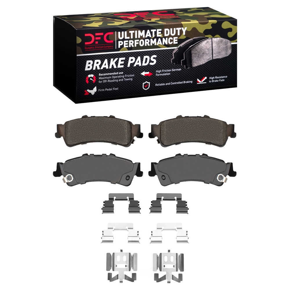 Dynamic Friction Company 1400-0792-01 DFC Ultimate Duty Performance Brake Pads and Hardware Kit