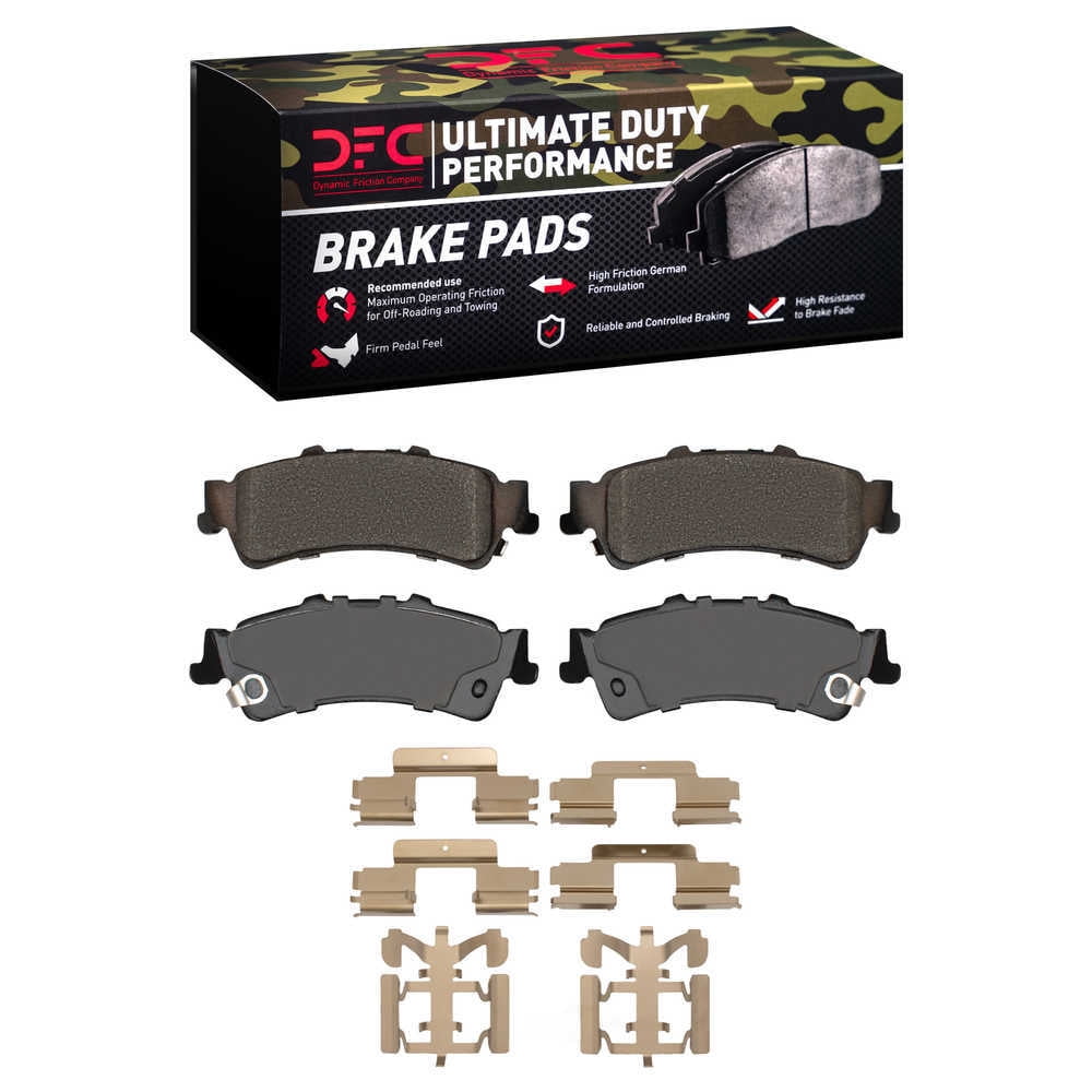 Dynamic Friction Company 1400-0792-02 DFC Ultimate Duty Performance Brake Pads and Hardware Kit