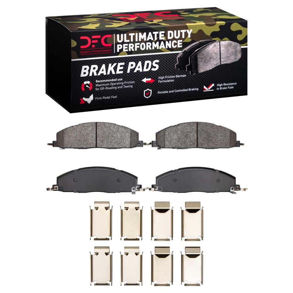 Dynamic Friction Company 1400-1400-01 DFC Ultimate Duty Performance Brake Pads and Hardware Kit