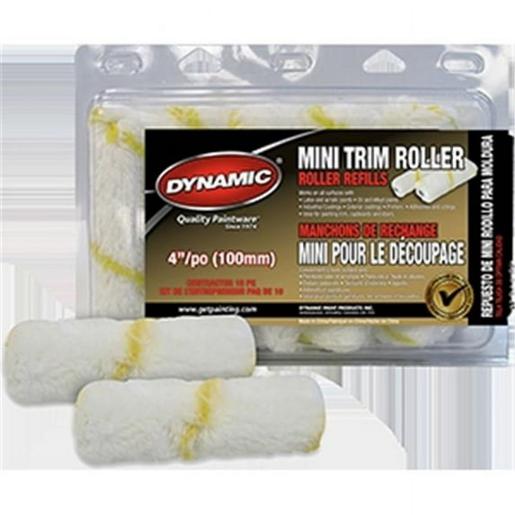 Dynamic HM005309 4 x 0.38 in. Mini Trim Roller Refills - 2 Pack