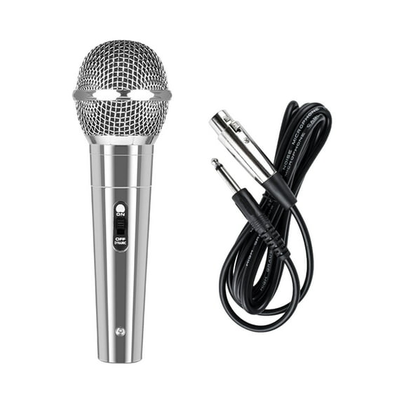 Dynamic Handheld Microphone, Wired Microphone for Home Outdoor Stage Performance Karaoke Conference Live Streaming, with Sound Card Compatibility