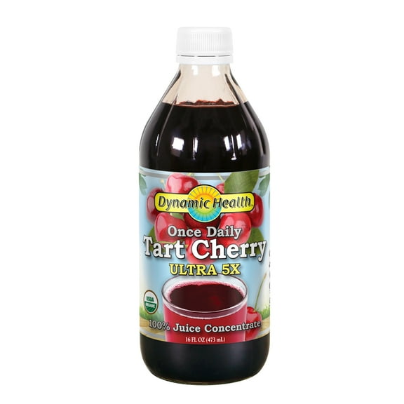 Dynamic Health Once Daily Tart Cherry Ultra 5X | 100% Juice Concentrate | No Additives or Preservatives | Antioxidant | 16oz, Btl-Glass