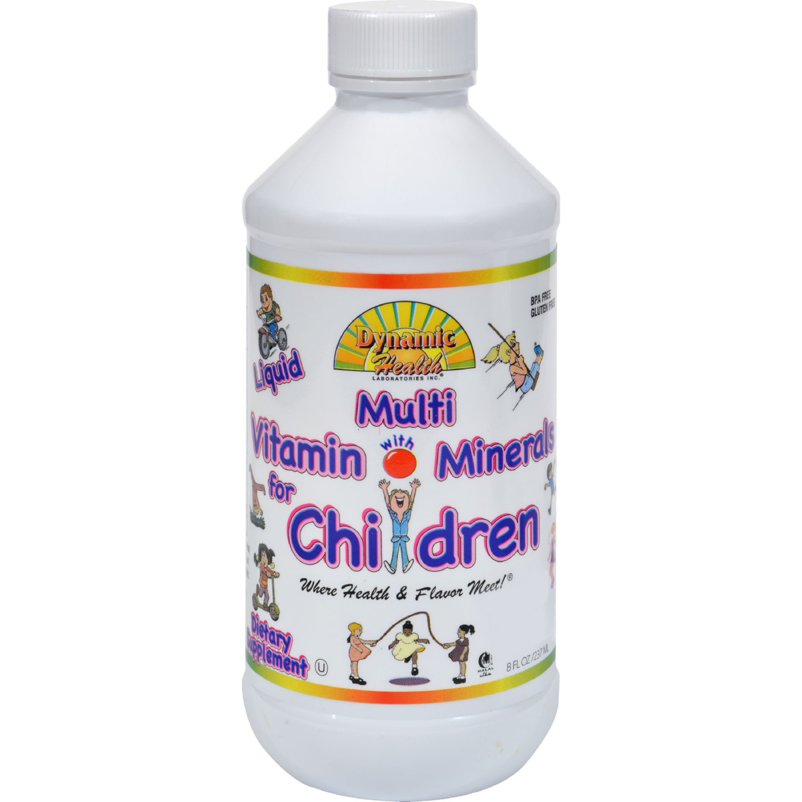 Dynamic Health Liquid Multivitamin w/ Minerals for Children | Great Taste Kids Love, W/ Vitamins A, C, D, B & More | No Gluten | 8 oz, Fruit Punch - image 1 of 2