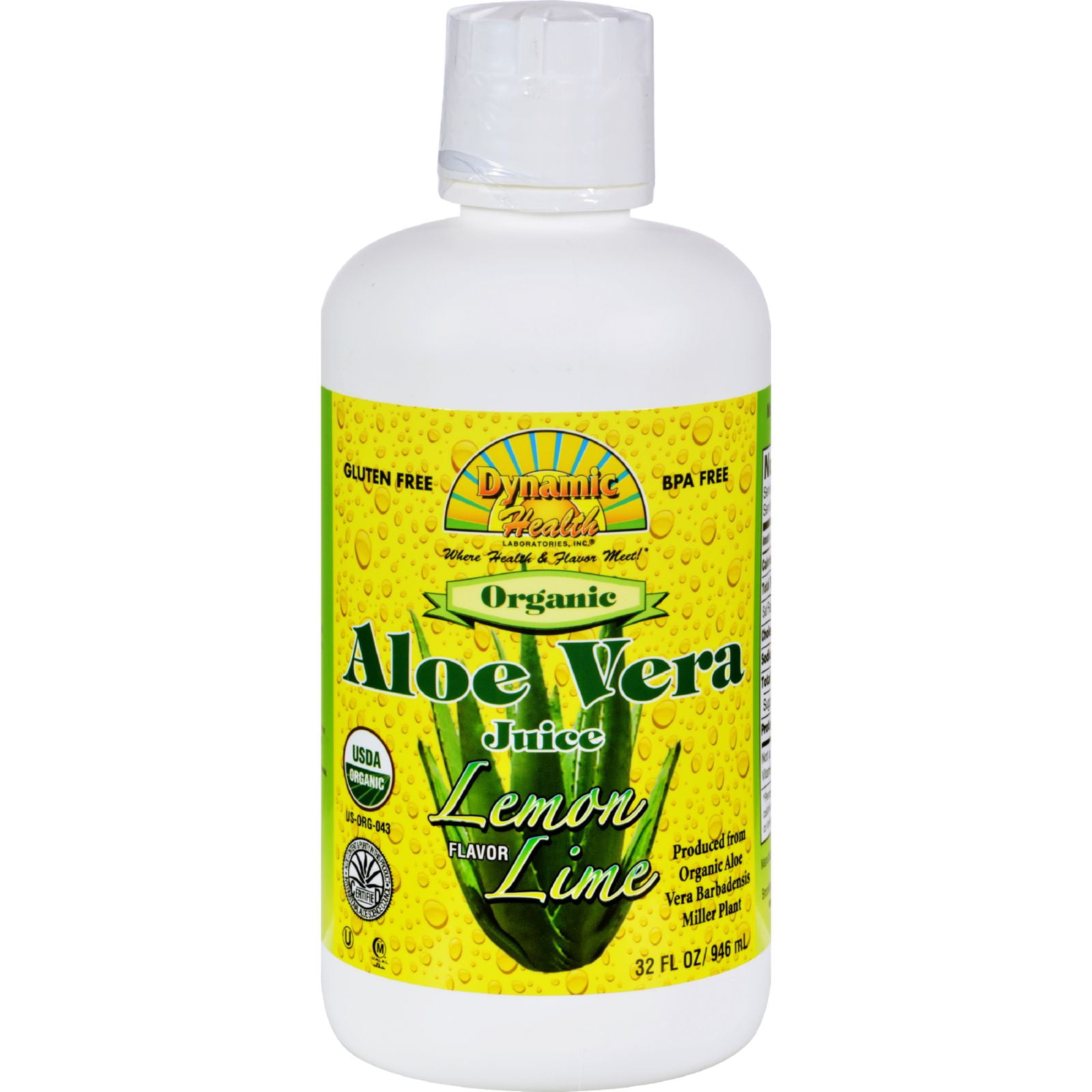Dynamic Health Organic Aloe Vera Juice Lemon Lime 32 fl oz