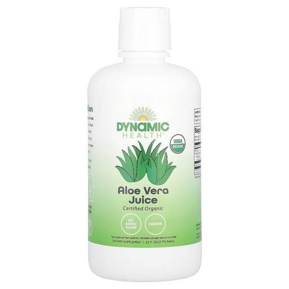 Dynamic Health Organic Aloe Vera Juice Unflavored -- 32 fl oz Pack of 2