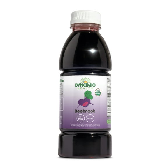 Dynamic Health Organic Beetroot Dietary Supplement | No Added Sugar, Artificial Color, Preservatives. No BPA or Gluten | 16oz, 16 Serv