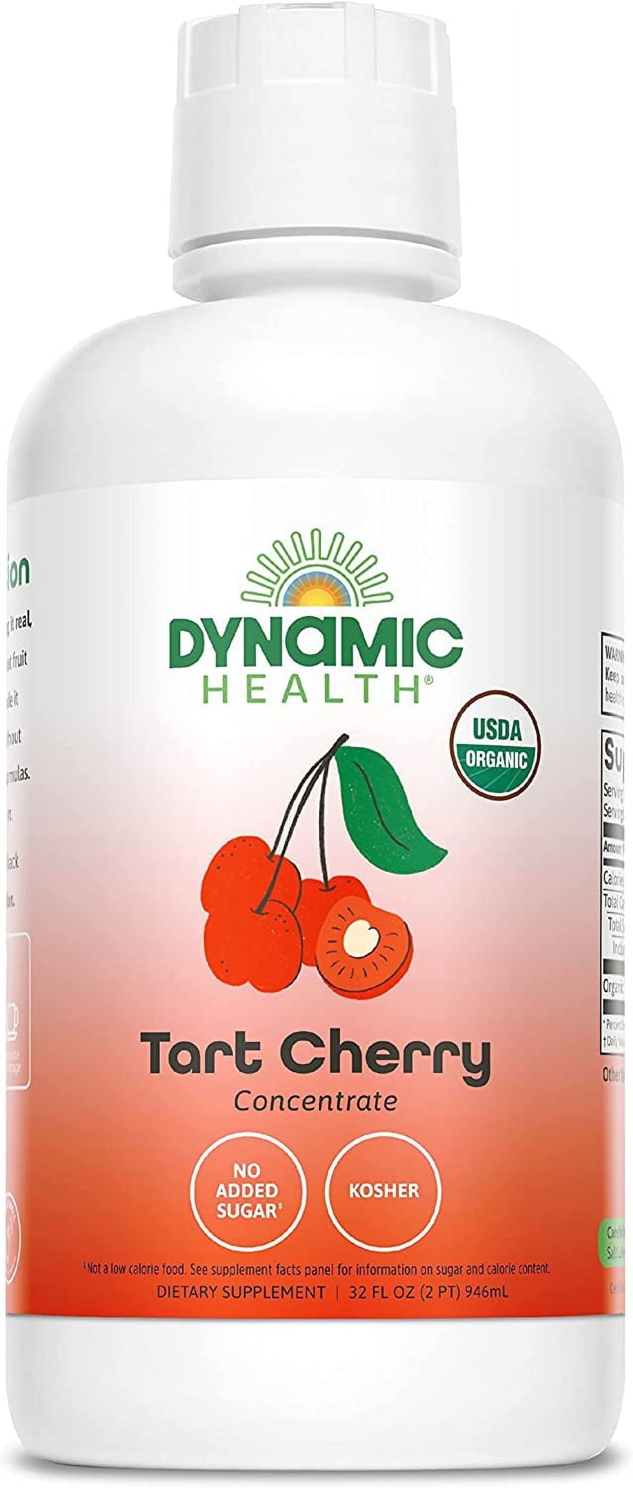 Dynamic Health Organic Tart Cherry Juice Concentrate Unsweetened 32 fl oz Pack of 3