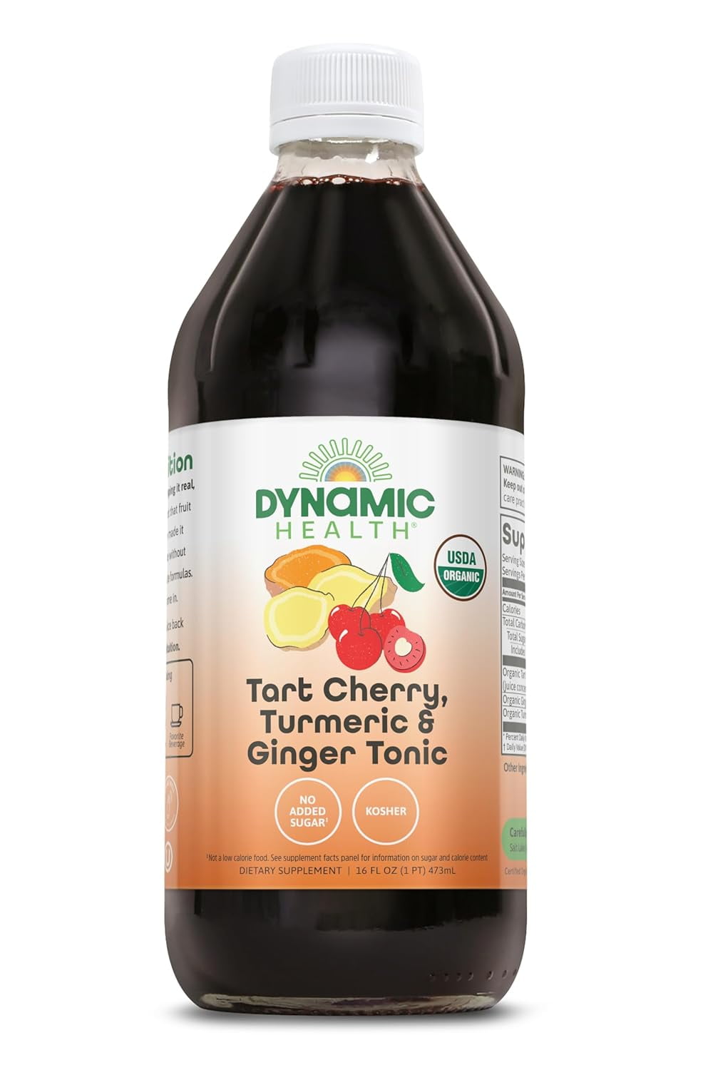 Dynamic Health Organic Tart Cherry Juice Tonic with Turmeric & Ginger