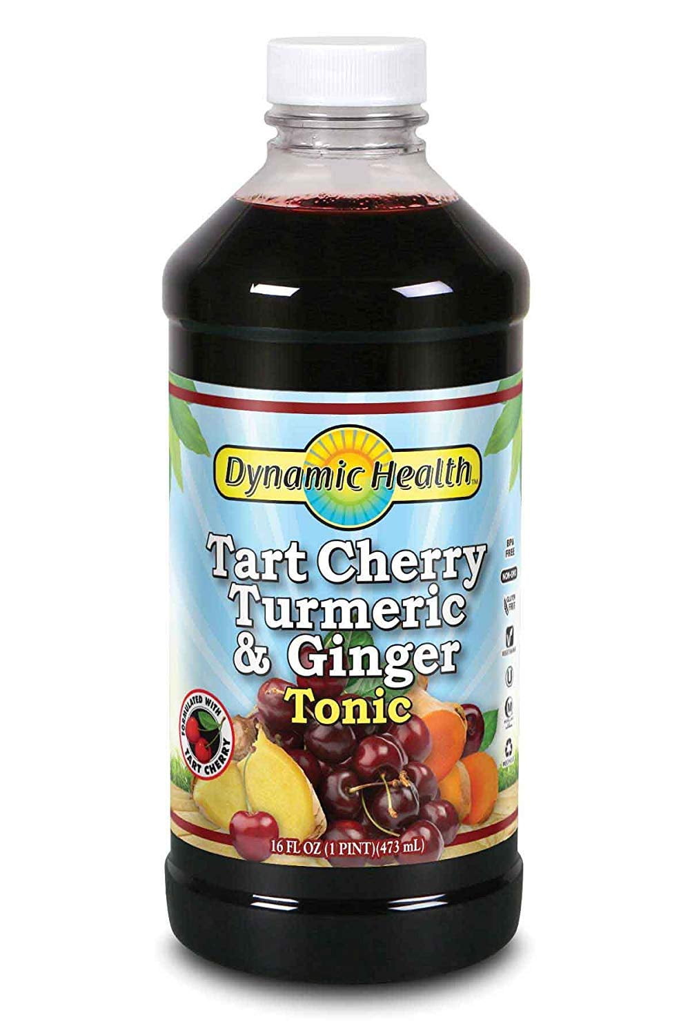 Dynamic Health Tonic Tart Cherry Turmeric And Ginger Organic Certified 16 Oz