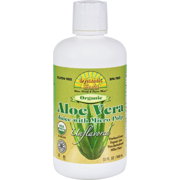 Dynamic Health Aloe Vera Juice w/Micro Pulp Certified Organic 32 oz ...