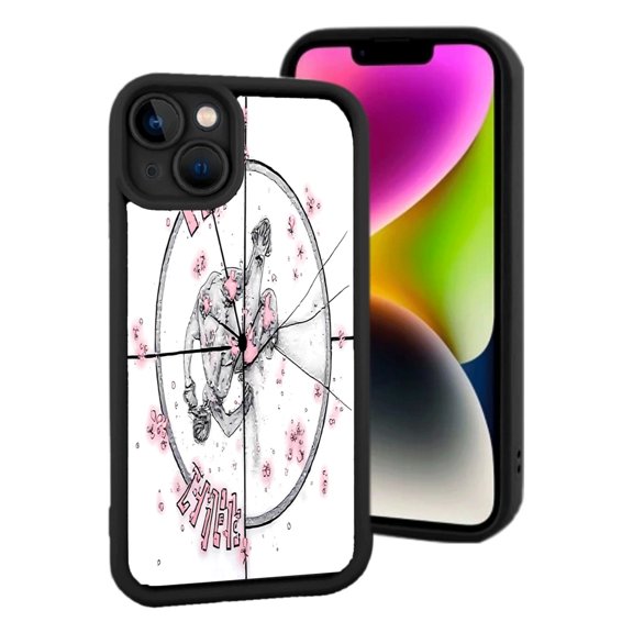 Dynamic Human Figure Design iPhone 15 Case - Lightweight Yellowing Resistant Circular Frame with Motion Dots Striking Contrast