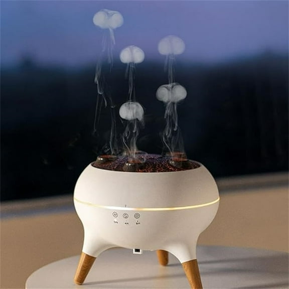 Dynamic Jellyfish Aromatherapy Diffuser  Voice Activated, 2 Spray Modes, Remote Control, Quiet Operation, Atomizer  Perfect Gift for Home Relaxation (American Plug)